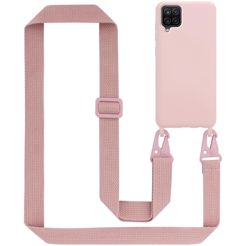 Catena Di Telefoni Cellulari Compatibile Con Samsung Galaxy A12 / M12 In Liquid Rosa - Coperchio Di Protezione In Silicone Con Cordino Regolabile In Lunghezza - Foto 1