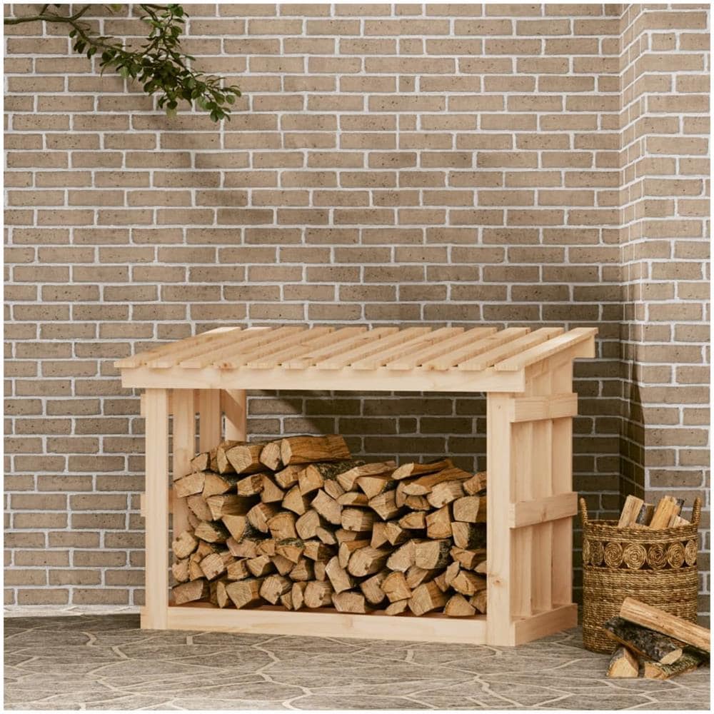 Portalegna 108x64,5x77 Cm In Legno Massello Di Pino - Foto 1