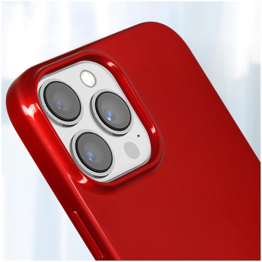 Cover Iphone 13 Pro Silicone Effetto Metallizzato Mercury I Jelly Rossa - Foto 4