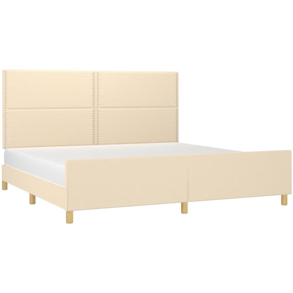 Giroletto Con Testiera Crema 200x200 Cm In Tessuto - Foto 3