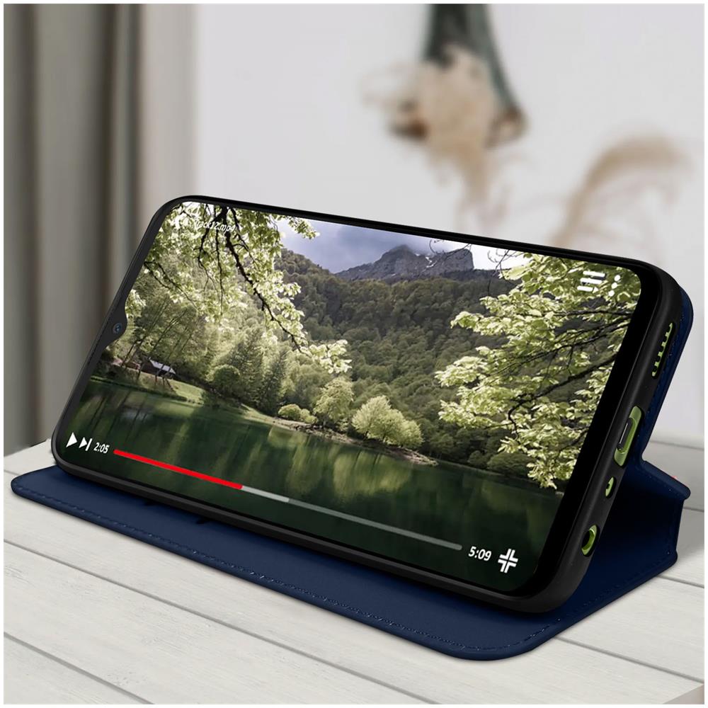 Custodia Per Samsung Galaxy A14 5g E 4g Portafoglio Funzione Supporto Video Blu - Foto 2