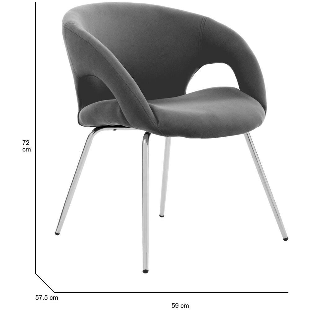 Sedia Da Ufficio Bathurst, Seduta Da Attesa Con Braccioli Per Ufficio, Seduta Ergonomica Da Attesa, 58x59h72 Cm, Grigio - Foto 2