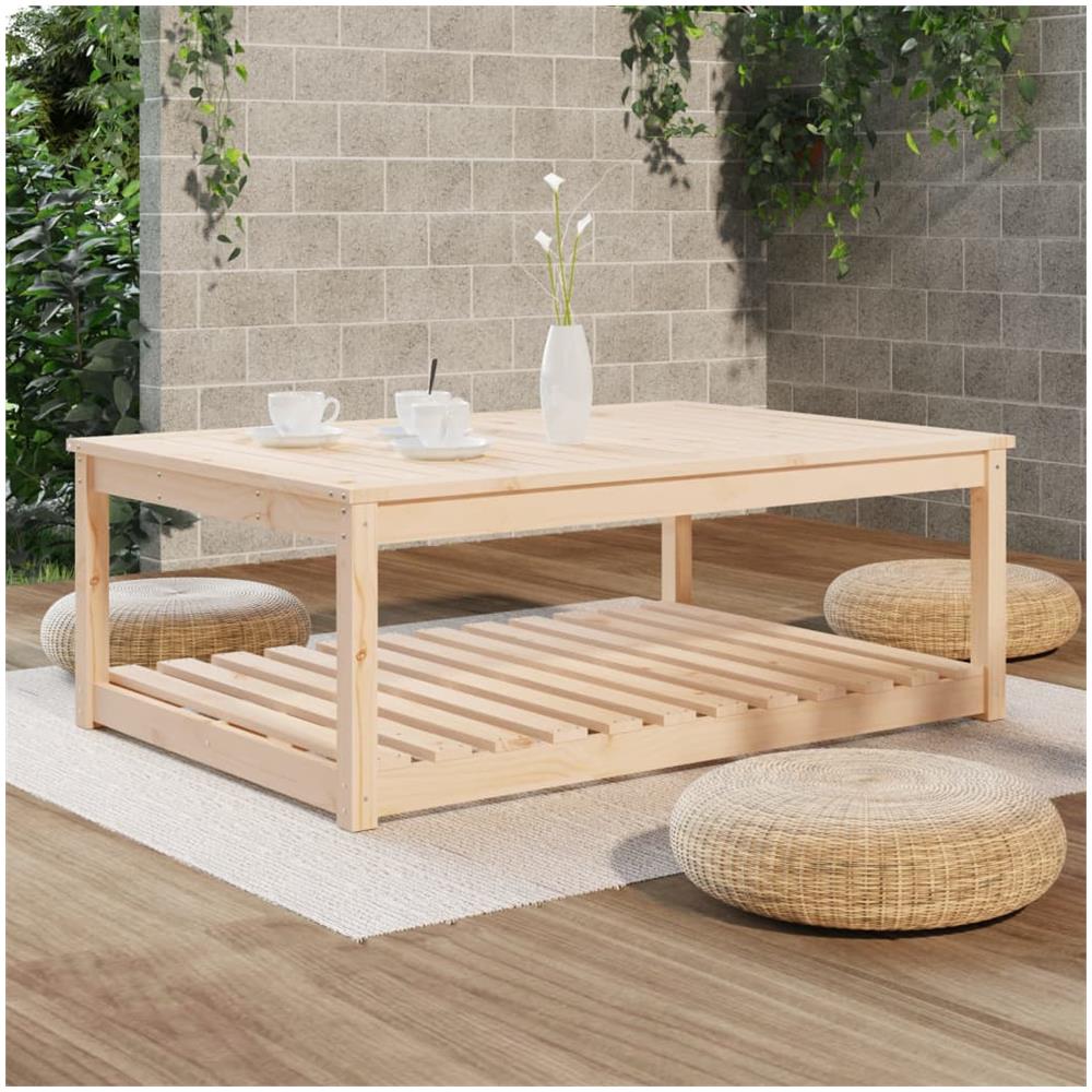 Tavolo Da Giardino 121x82,5x45 Cm In Legno Massello Di Pino - Foto 3