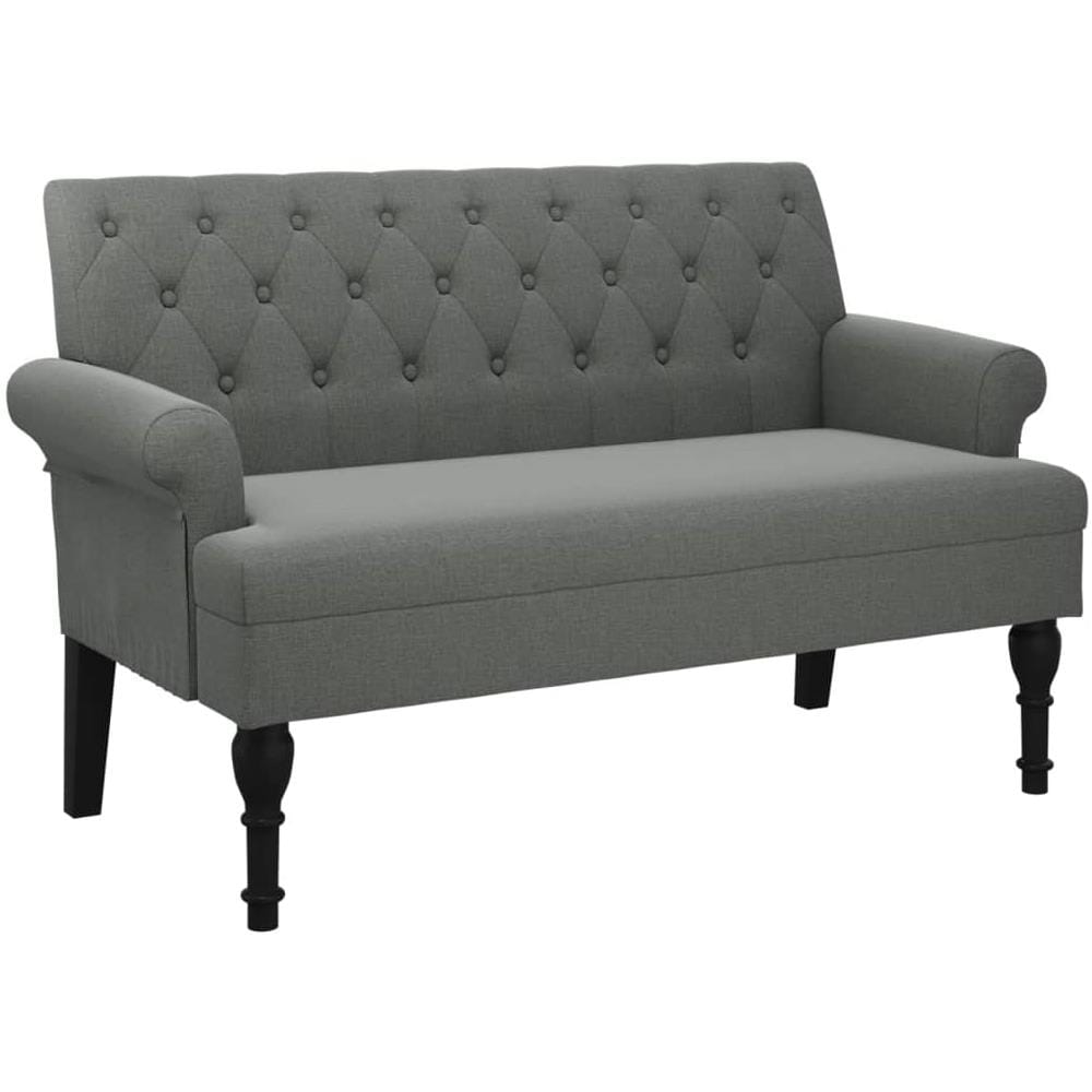 Panca Con Schienale Grigio Scuro 120x62x75,5 Cm In Tessuto - Foto 2