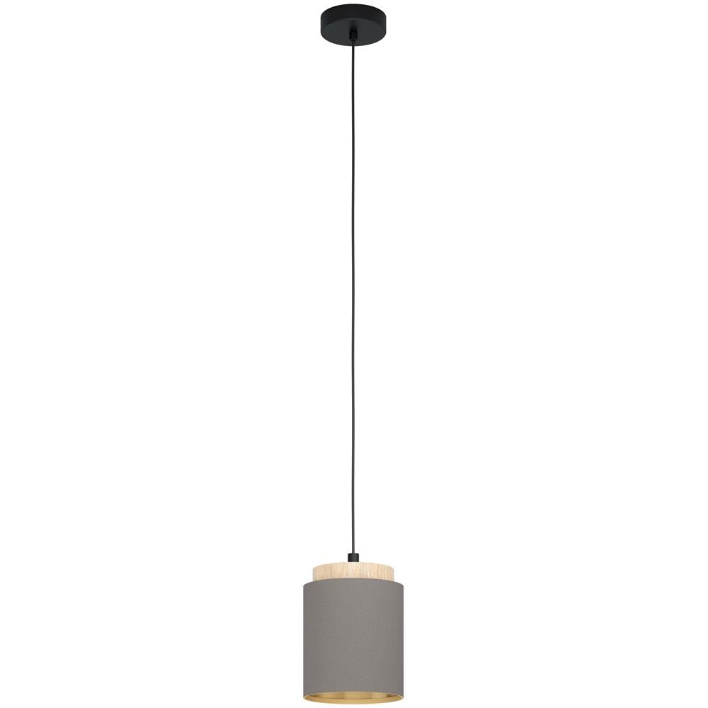 Lampadario Industrial Albariza 1 Luce Metallo Nero E Marrone - Foto 1