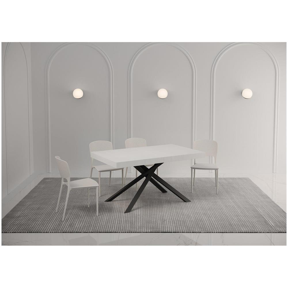 Tavolo allungabile 80x140/224 cm Karida bianco frassino gambe antracite - Foto 2