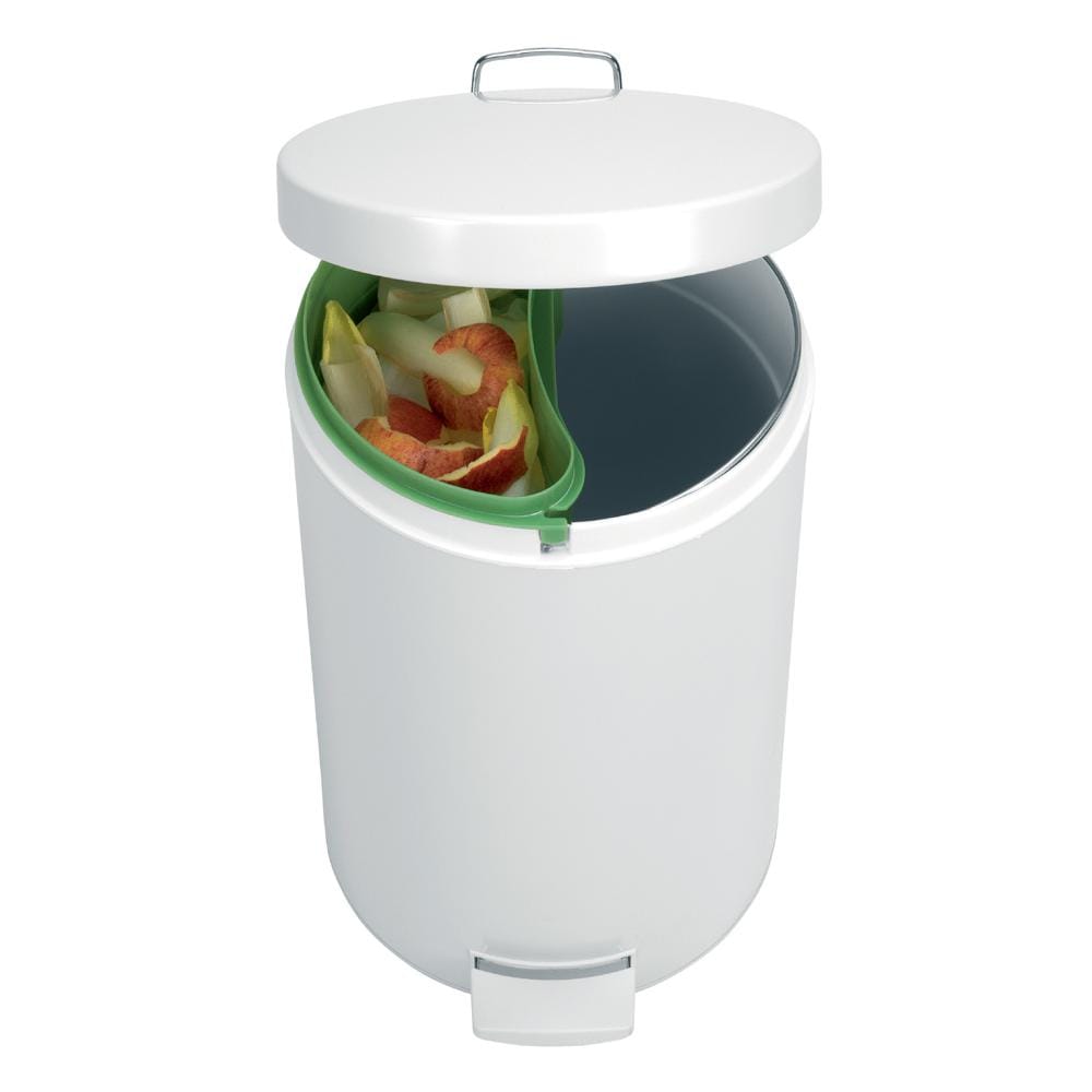 Pattumiera a pedale - bianco - Ø 25,1x40 cm - 12 l - 127021 - Foto 2