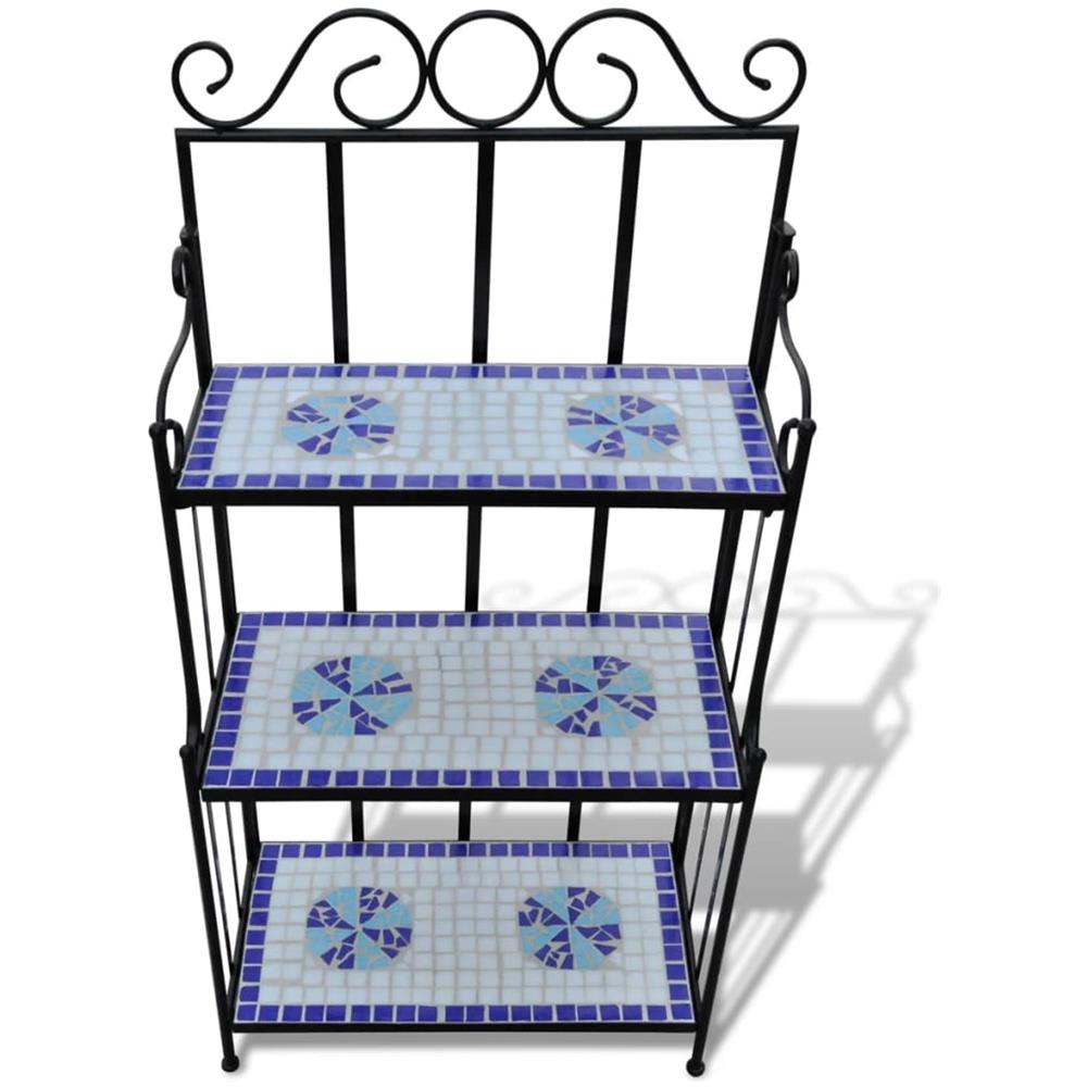 Supporto Esibizione Piante Modello Mosaico Blu E Bianco - Foto 2