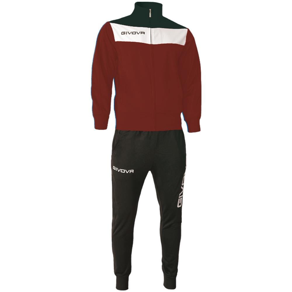 Tuta Campo Completo Di Giacca A Manica Lunga E Pantalone Di Colore Granata / nero Taglia 3xl - Foto 1