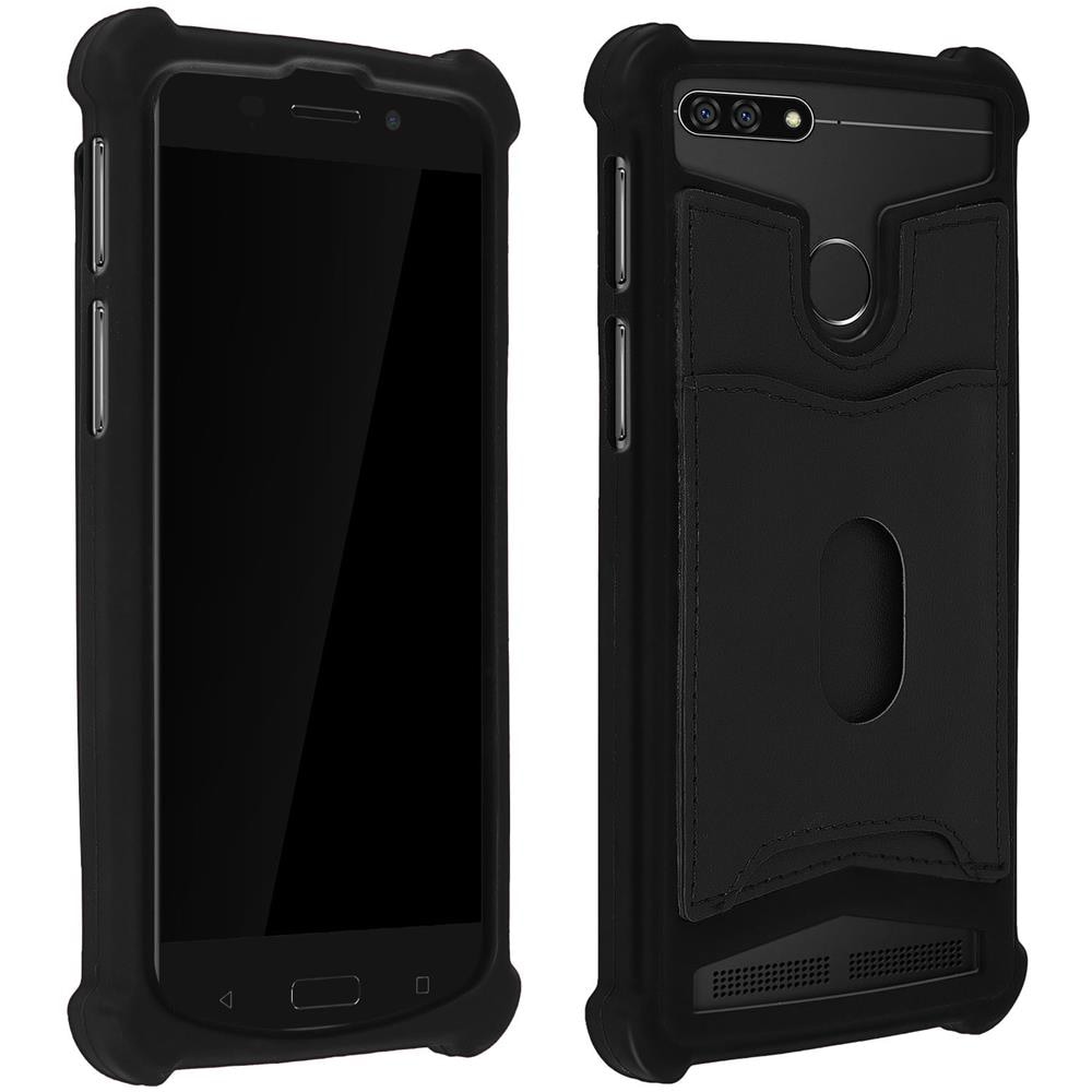 Cover Smartphone 4,7"" A 5,0"" Cover Universale Silicone Porta-carte - Nero - Foto 1