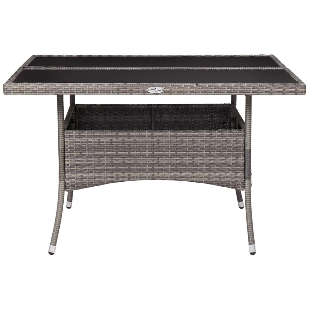 Tavolo Da Pranzo Per Giardino In Polyrattan Grigio E Vetro - Foto 2