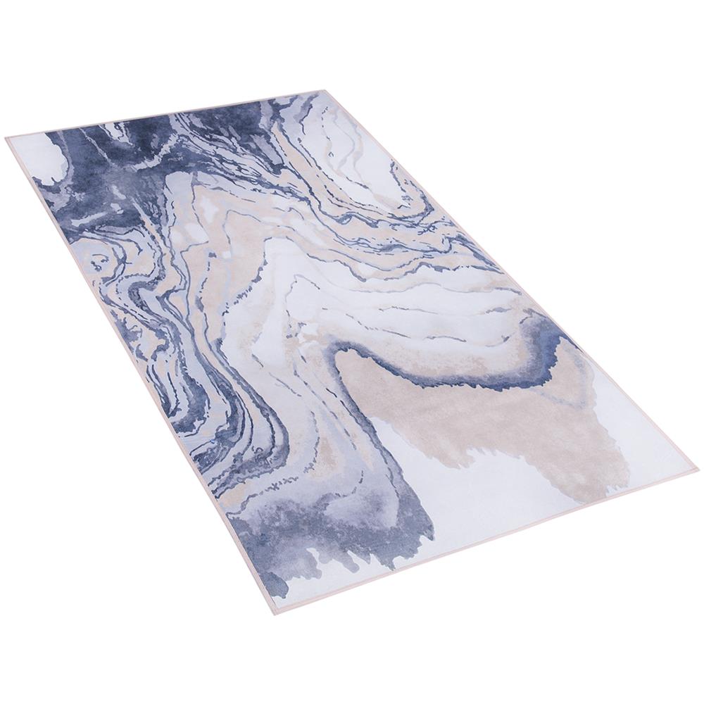 Tappeto A Pelo Corto Blu-beige 80 X 150 Cm Gebze - Foto 1