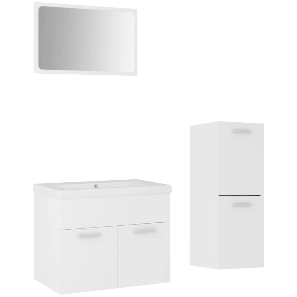 Set Mobili da Bagno Bianco in Truciolato - Foto 2