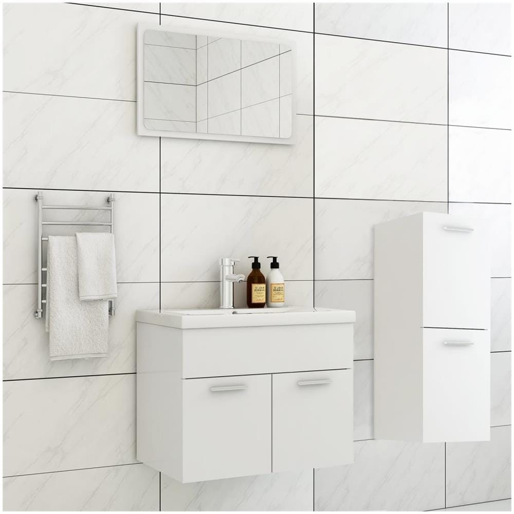 Set Mobili da Bagno Bianco in Truciolato - Foto 1
