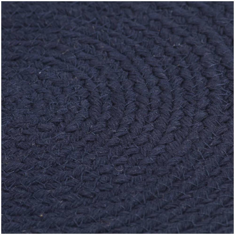 Tovagliette 4 Pz Blu Marino Neutro 38 Cm Rotonde In Cotone - Foto 3