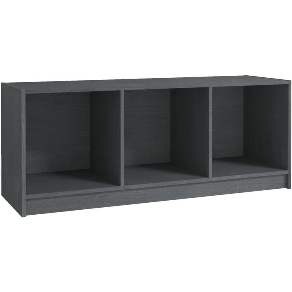 Mobile Porta Tv Grigio 104x33x41 Cm In Legno Massello Di Pino - Foto 1