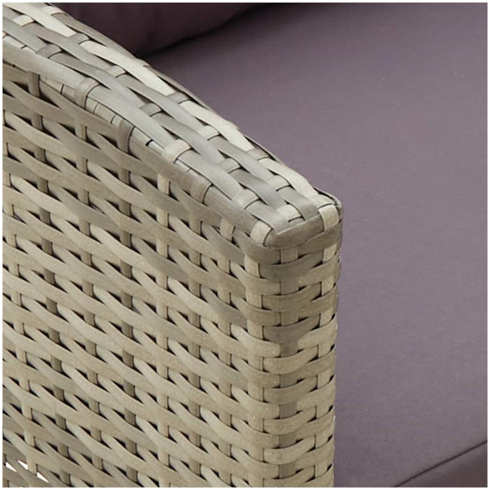 Sedia Da Giardino Con Cuscini In Polyrattan Grigio - Foto 2