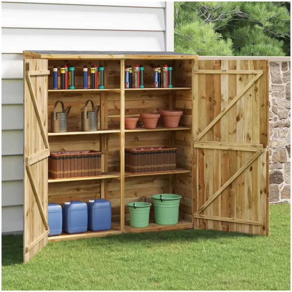 Rimessa Attrezzi Giardino 163x50x171 cm Massello di Pino - Foto 1
