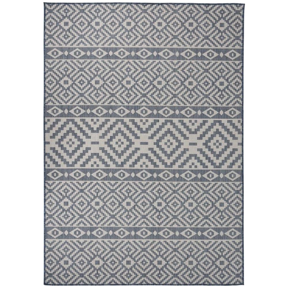 Tappeto Da Esterni A Tessitura Piatta 140x200 Cm Strisce Blu - Foto 1