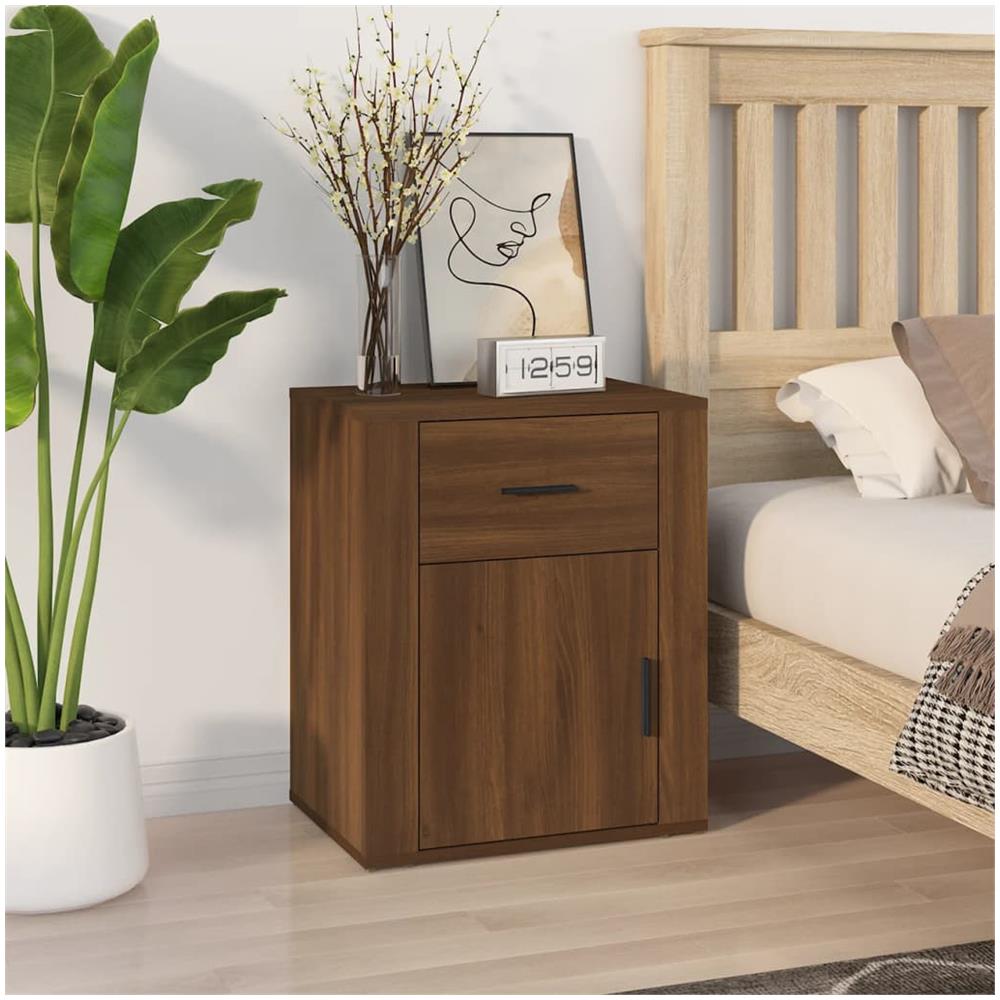 Comodino Rovere Marrone 50x36x60 Cm Legno Multistrato - Foto 1