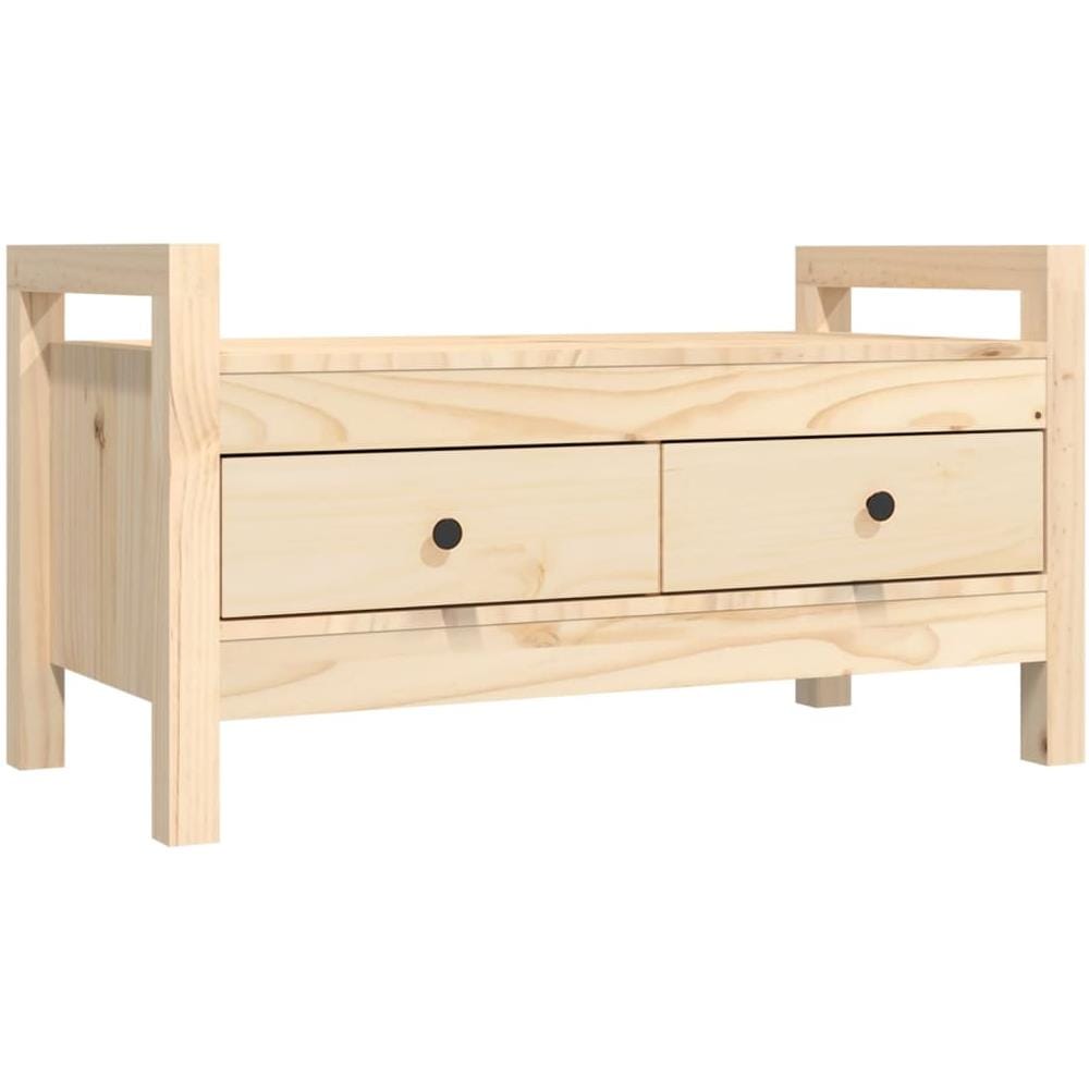 Panca Da Ingresso 80x40x43 Cm In Legno Massello Di Pino - Foto 2