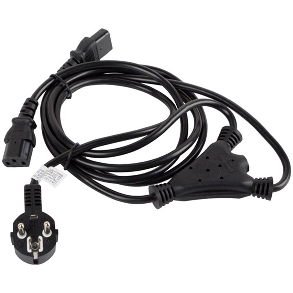 Cavo Di Alimentazione Ca-c13c-13cc-0018-bk Schuko Cee 7/7 Femmina A 2x Iec320 C13 2 M - Foto 2