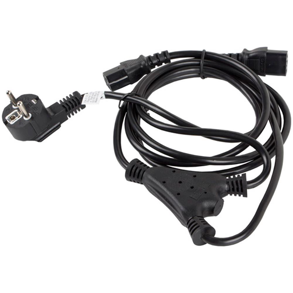 Cavo Di Alimentazione Ca-c13c-13cc-0018-bk Schuko Cee 7/7 Femmina A 2x Iec320 C13 2 M - Foto 4