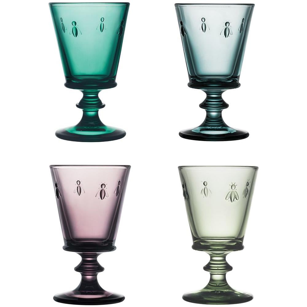 Bee Set Di 4 Eleganti Bicchieri In Vetro Pressato - Foto 1