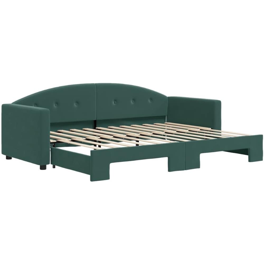 Divano Letto Con Letto Estraibile Verde Scuro 80x200cm Velluto - Foto 1