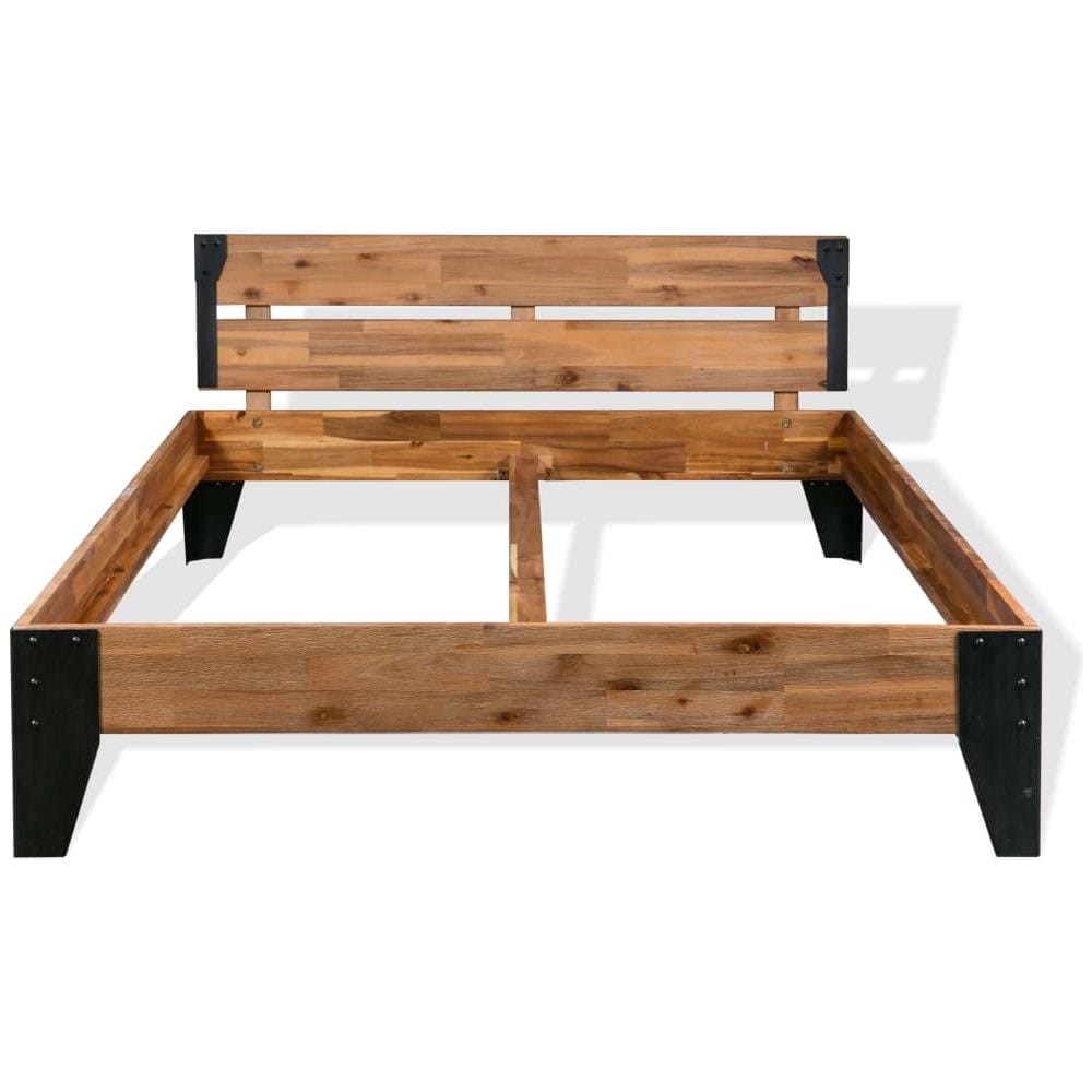 Giroletto In Legno Massello Di Acacia E Acciaio 152x203 Cm - Foto 2