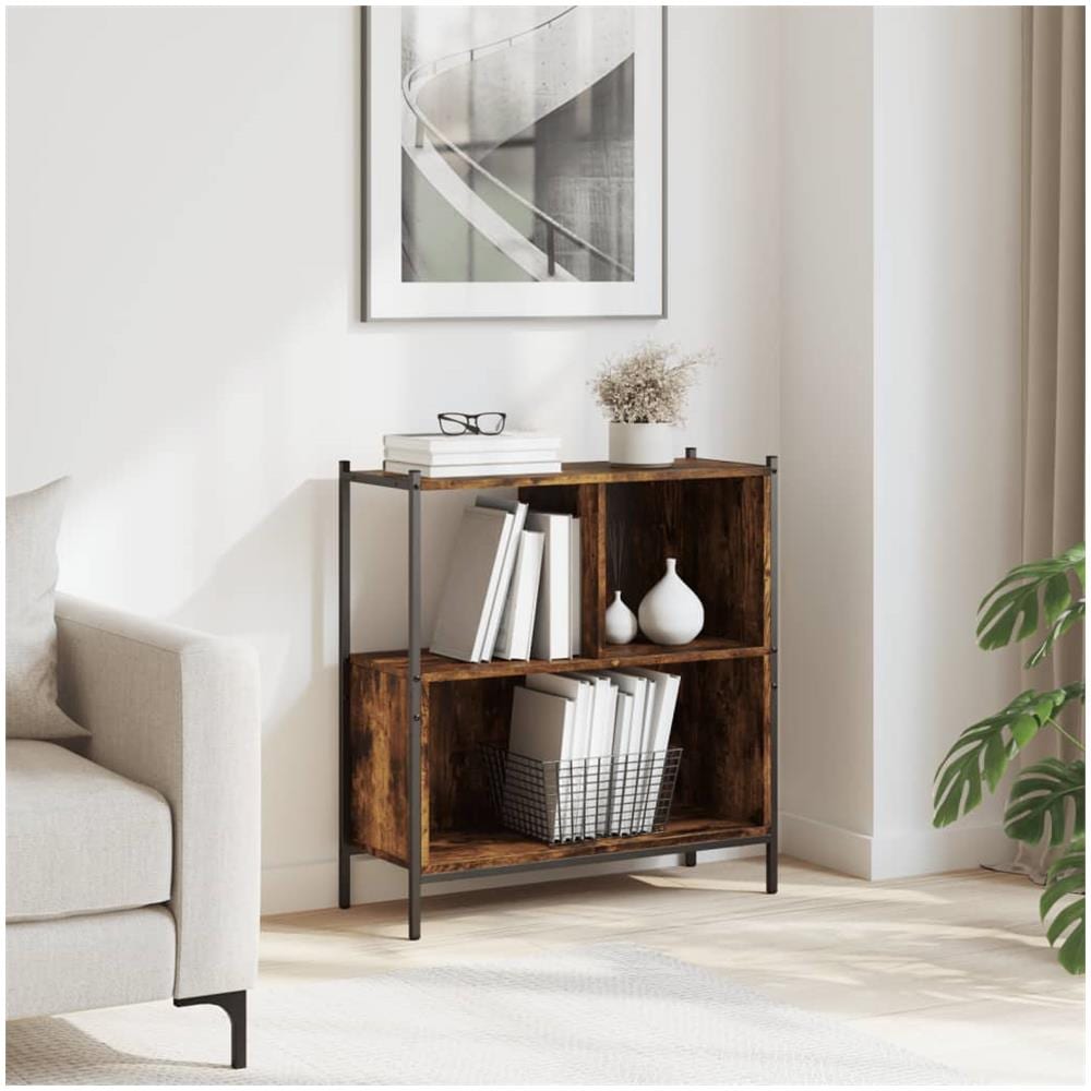 Libreria Rovere Fumo 72x28x77,5 Cm In Legno Multistrato - Foto 3