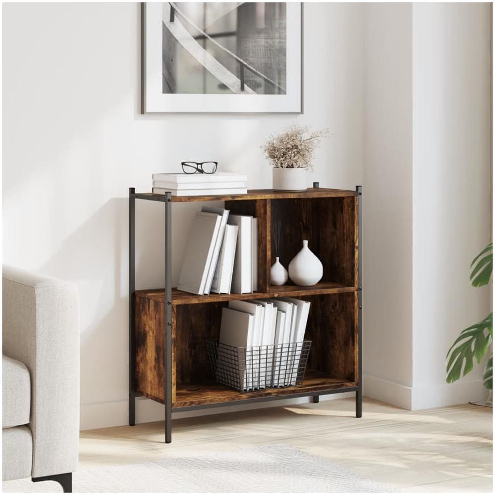 Libreria Rovere Fumo 72x28x77,5 Cm In Legno Multistrato - Foto 1