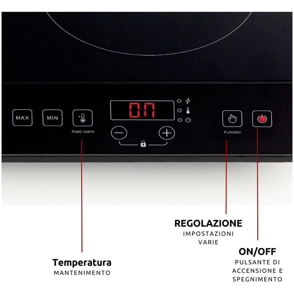 Piastra Induzione da Tavolo Doppia Potenza Max 2000 Watt - Foto 2
