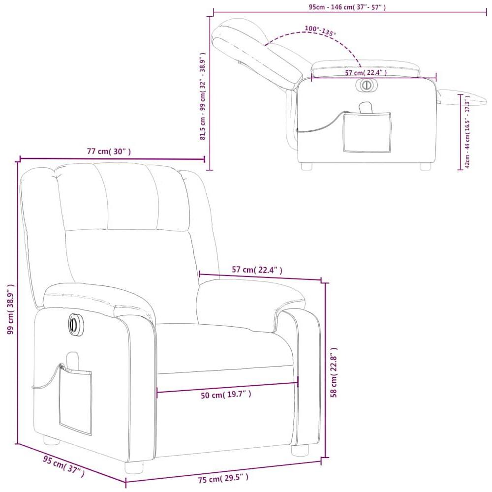 Poltrona Massaggio Elettrica Reclinabile Rosso Similpelle - Foto 10