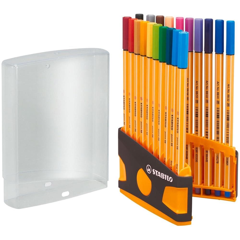 point 88 - Fineliner - Colorparade - antracite /arancio - Astuccio da 20 - Colori assortiti - Foto 1