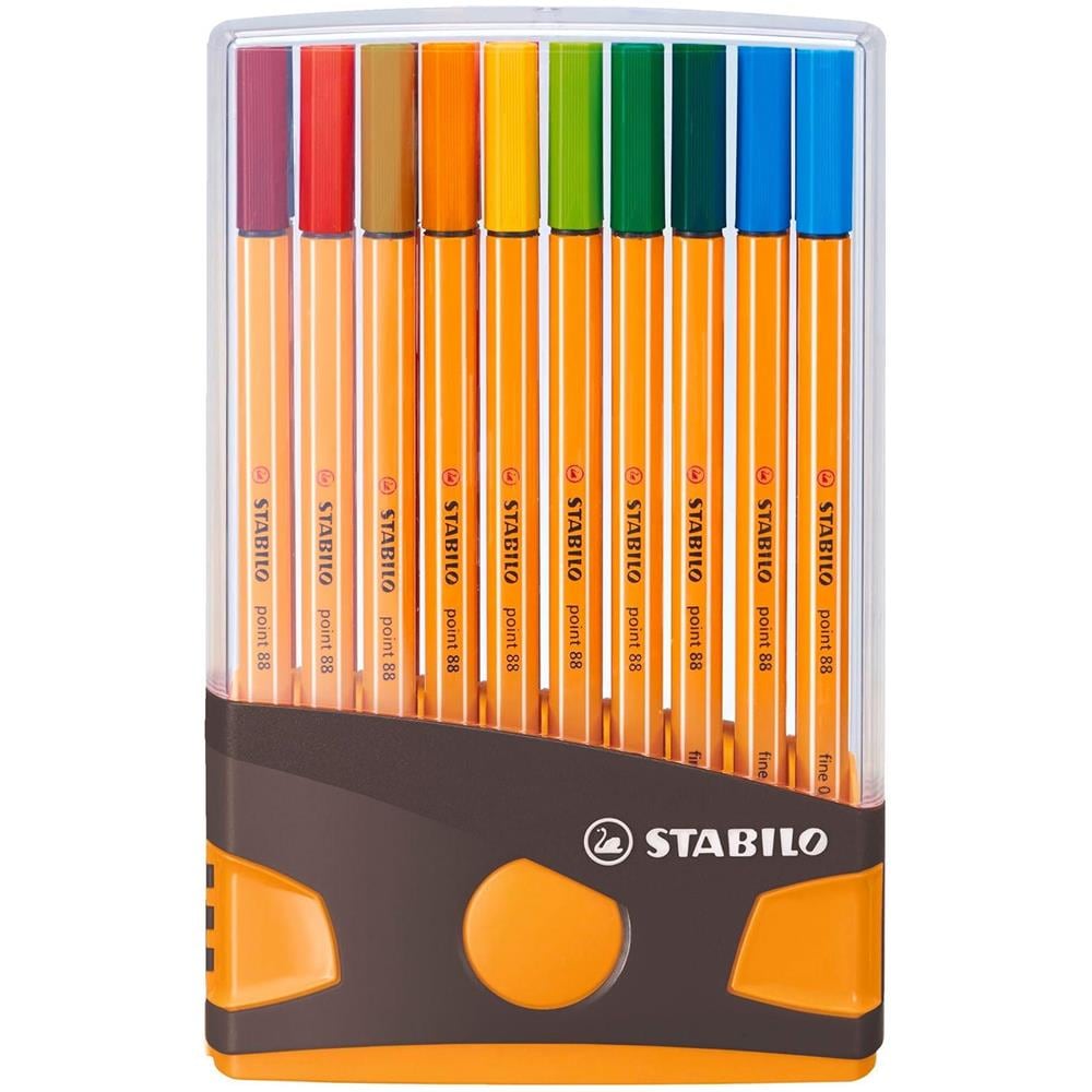 point 88 - Fineliner - Colorparade - antracite /arancio - Astuccio da 20 - Colori assortiti - Foto 2