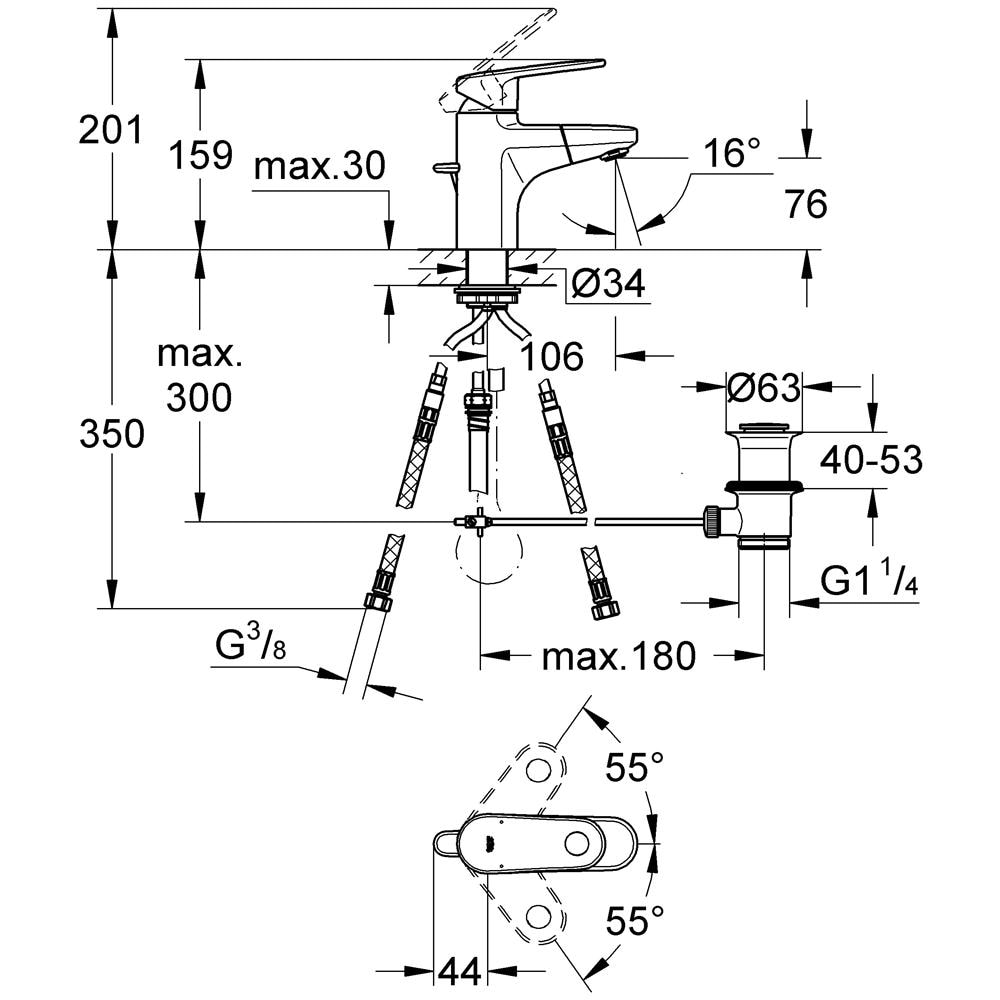Europlus Miscelatore Monocomando Lavabo Bocca Estraibile - Foto 1