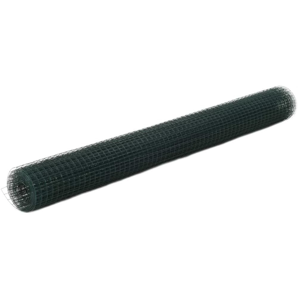 Recinzione in Rete per Pollaio in Acciaio e PVC 10x1,5 m Verde - Foto 1