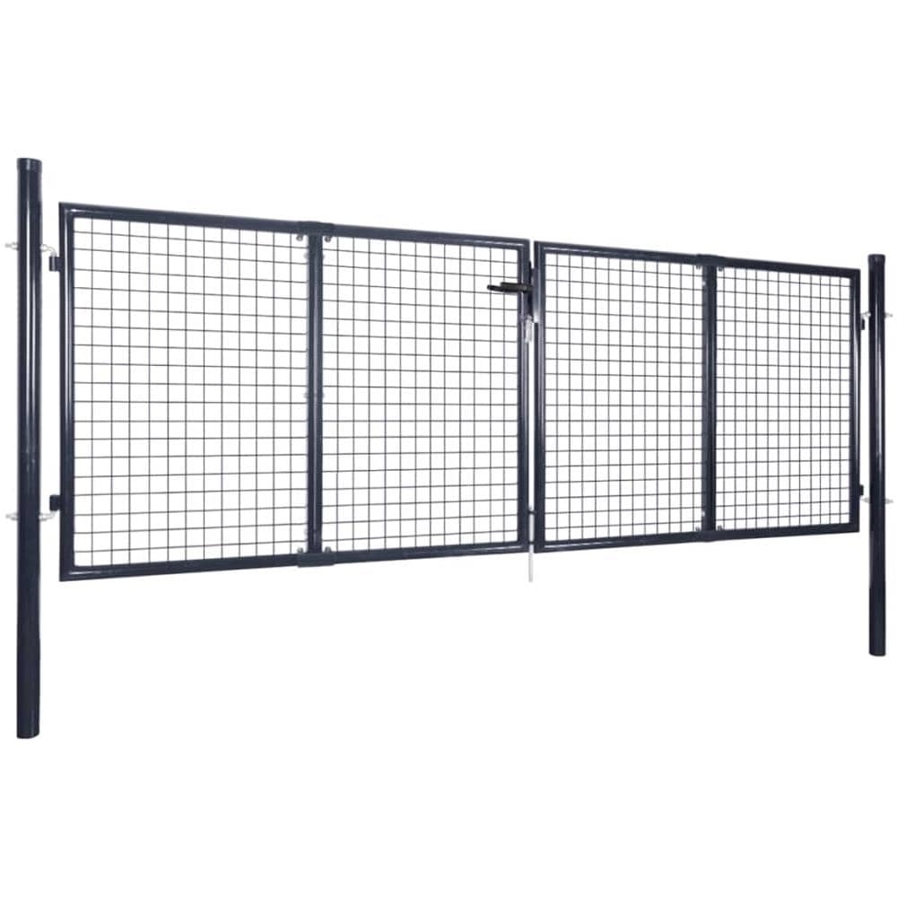 Cancello Per Giardino In Acciaio Zincato 289x75cm Grigio - Foto 2
