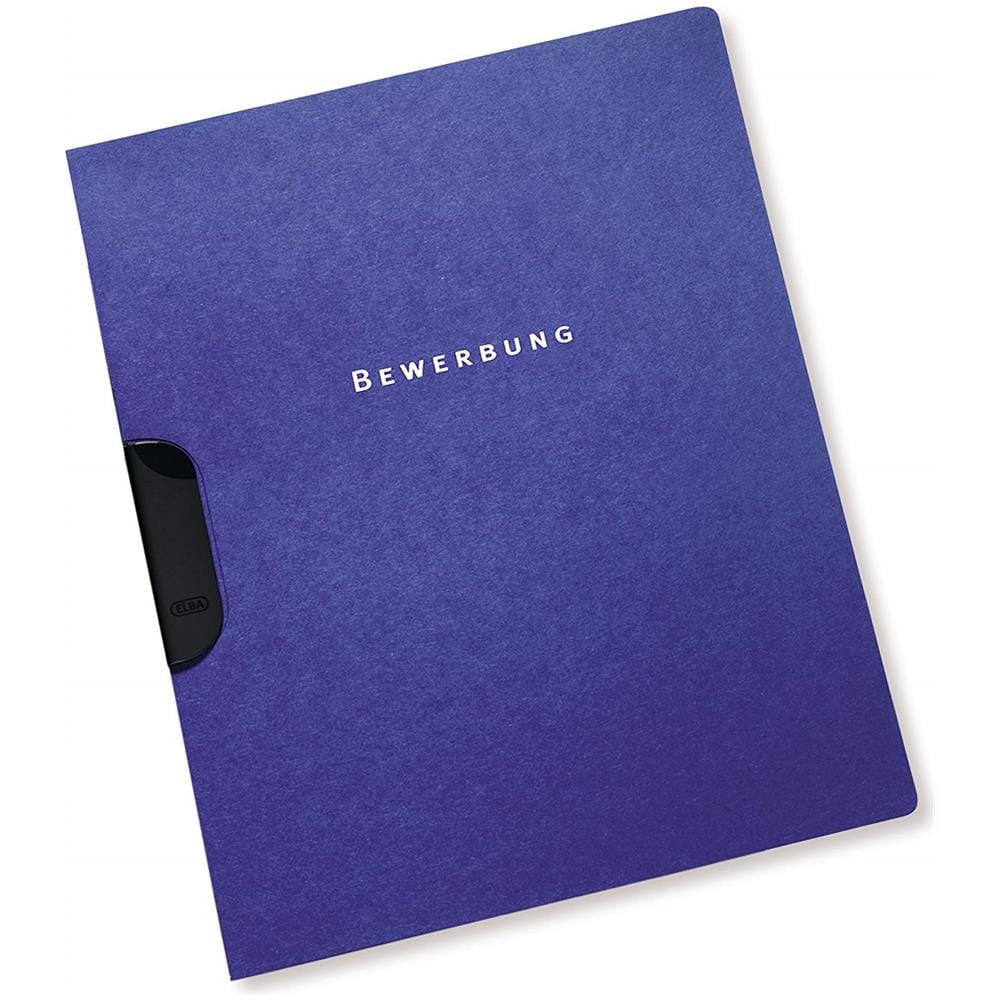 36411db - Cartellina Per Cv Con Clip Fermacarte, 2 Parti, Cartoncino Di Elevata Qualitã , Capacitã : 30 Fogli In Formato Din A4, Confezione Da 10 Pezzi, Colore: Blu Scuro - Foto 1