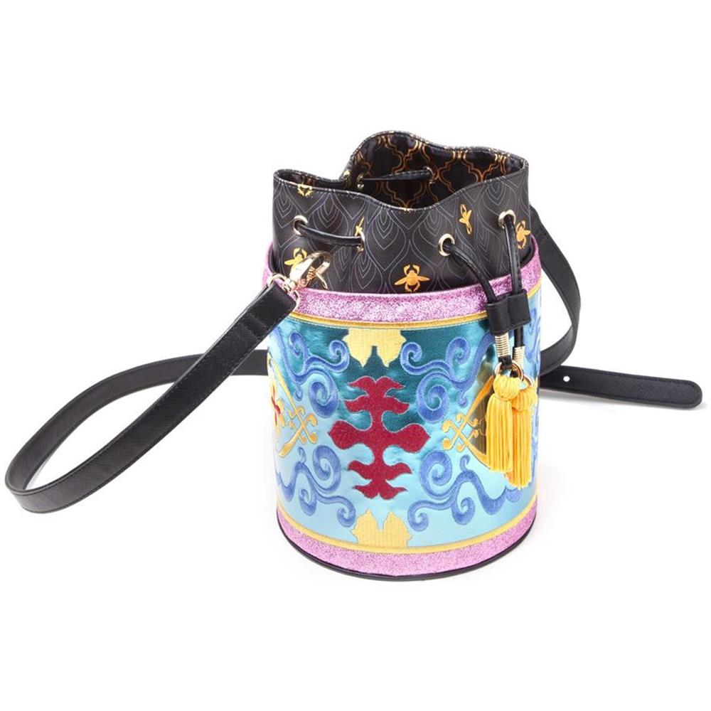 Borsetta Donna Disney Aladdin Magic Carped Glitter Drawstring Bucket Multicolor (default, Blu) - Foto 3