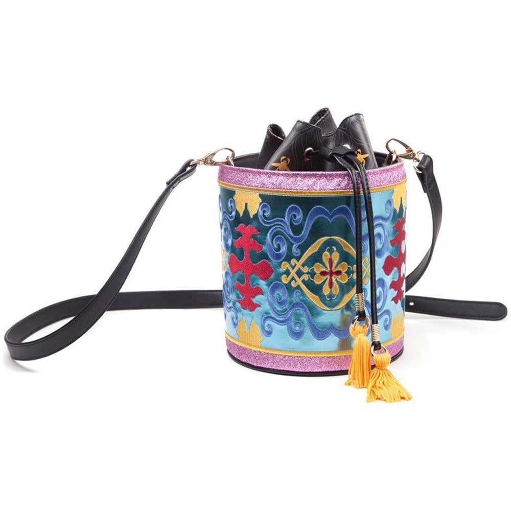 Borsetta Donna Disney Aladdin Magic Carped Glitter Drawstring Bucket Multicolor (default, Blu) - Foto 1