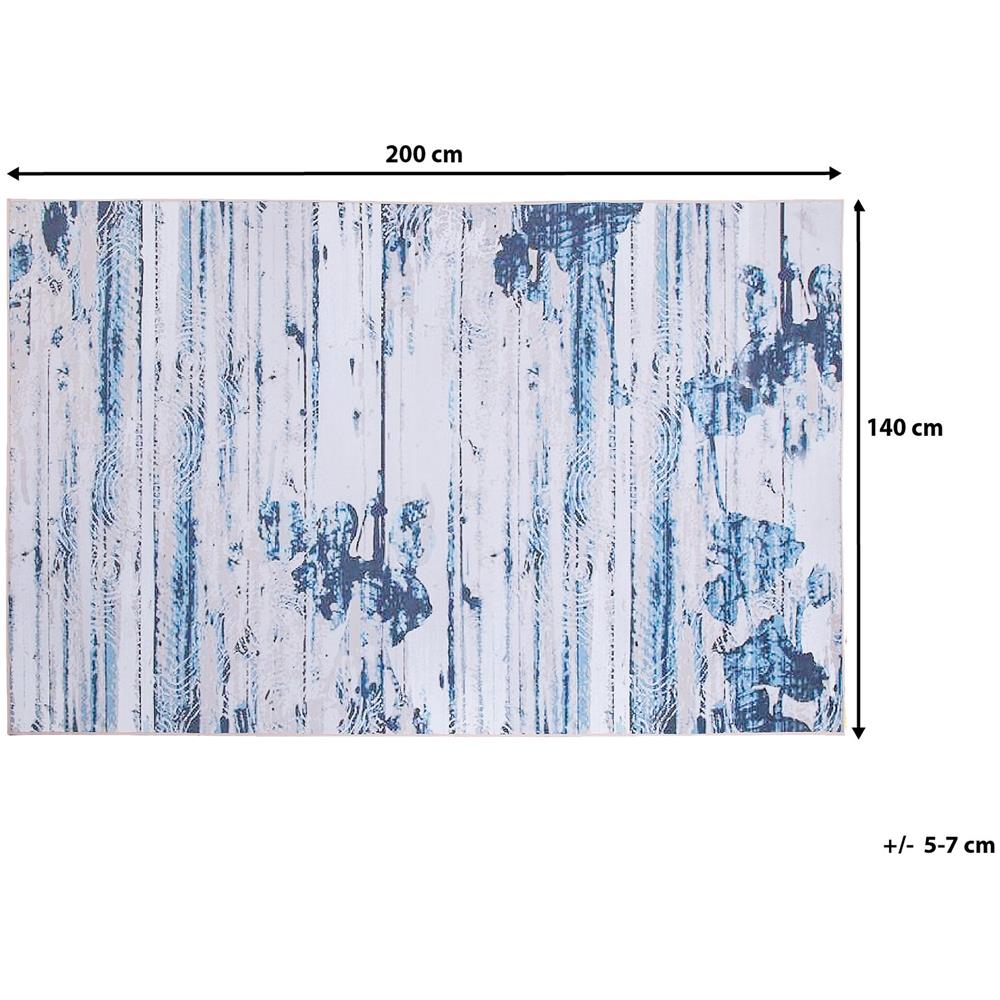 Tappeto A Pelo Corto Blu-beige 140 X 200 Cm Burdur - Foto 2