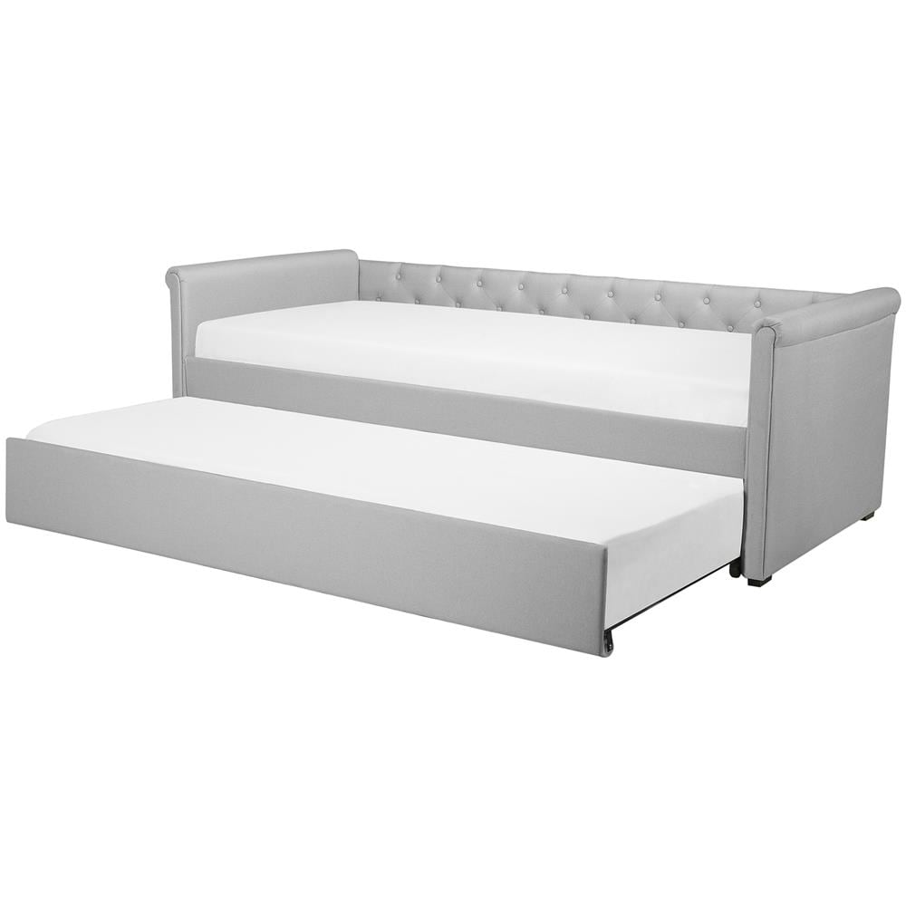 Letto Da Giorno In Tessuto Grigio Chiaro 90x200cm Libourne - Foto 1