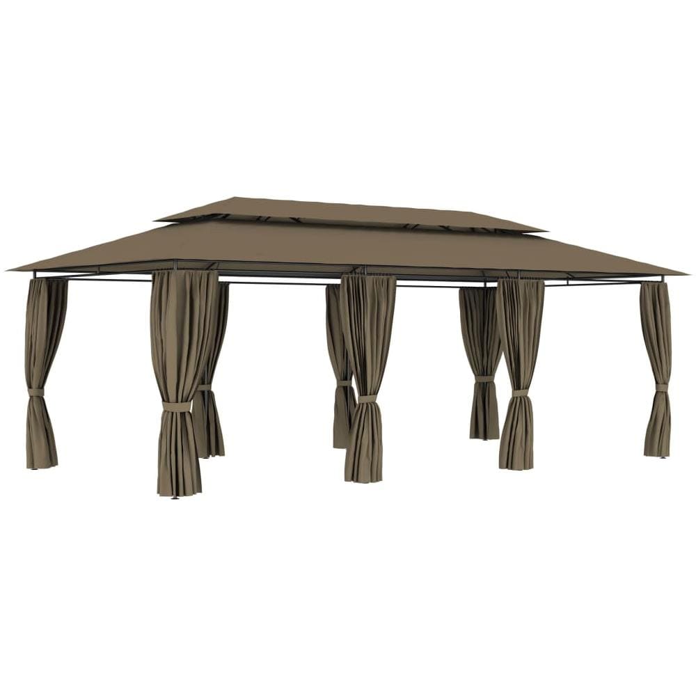 Gazebo con Tende 600x298x270 cm Grigio Talpa 180 g / m² - Foto 1