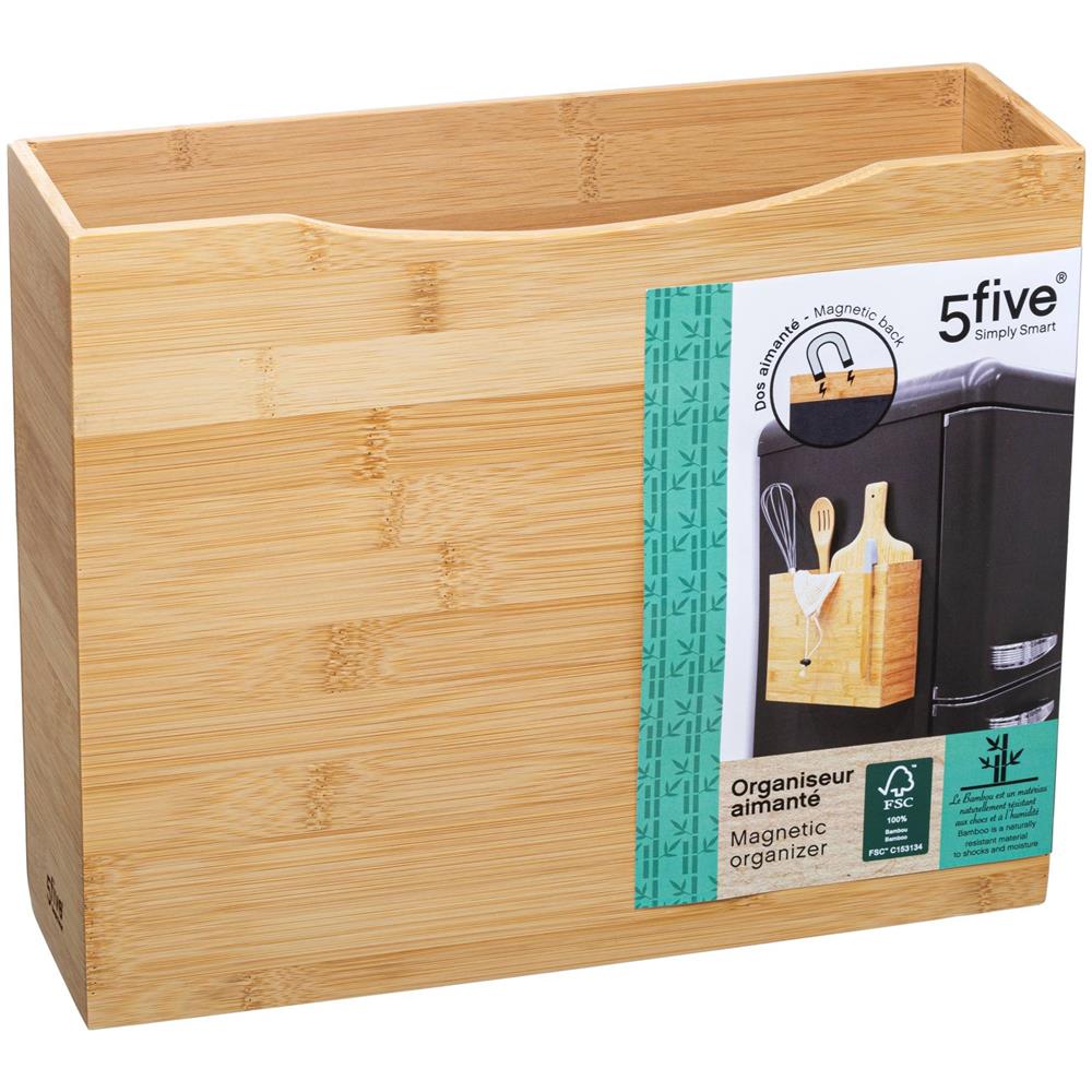 Organizzatore Per Cucina In Bamboo Naturale Aimante 31x8,5x H25 Cm - Foto 2