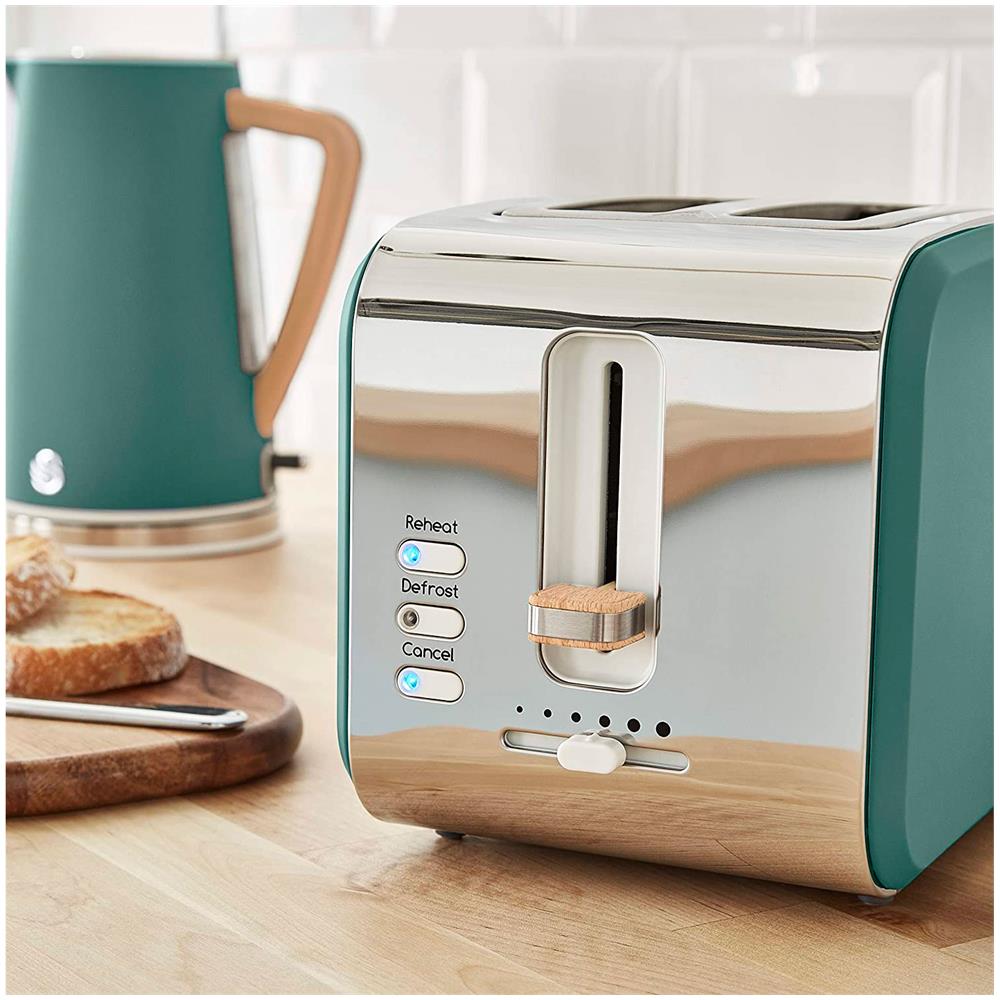 Nordic STP2090 Set da Colazione Bollitore Elettrico 1,7 L 2200 W + Tostapane a 2 Fette 900 W Colore Verde - Foto 8