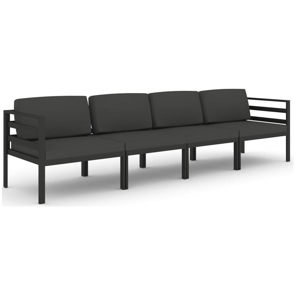 Set Divani Da Giardino 4 Pz Con Cuscini In Alluminio Antracite - Foto 2