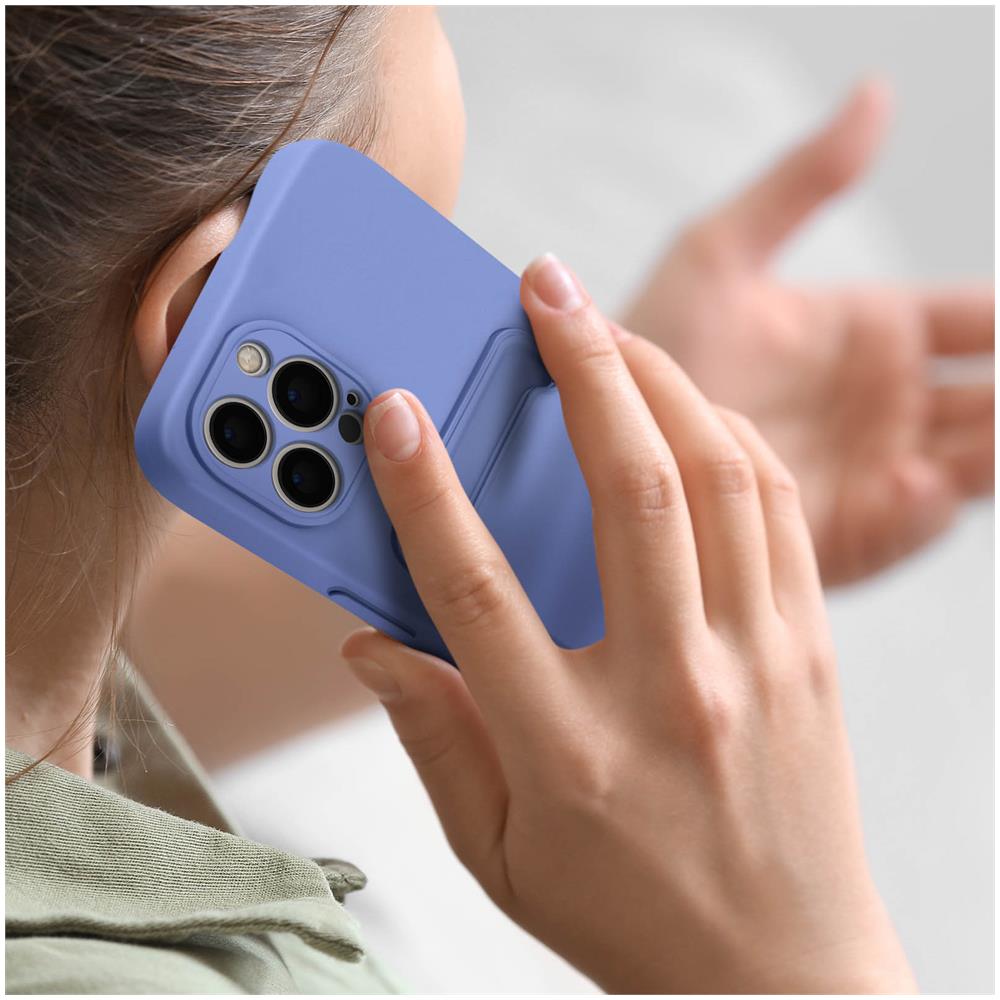 Cover Con Portacarte Per Iphone 13 Pro In Silicone Morbido Forcell Viola - Foto 2