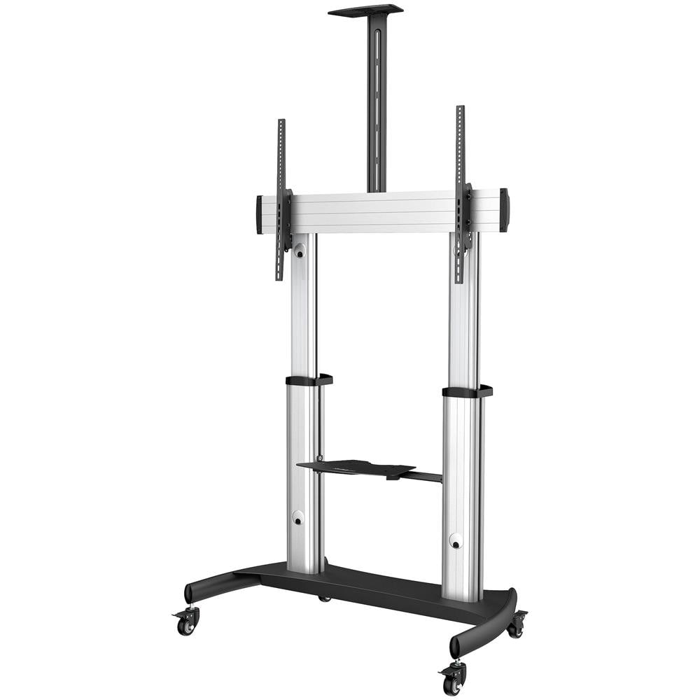 Mobile TV Stand girevole su ruote - Carrello porta TV resistente per schermi da 60-100" (100kg) - Supporto tv da pavimento universale con ripiani - Foto 1